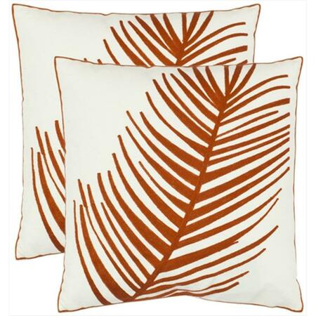 SAFAVIEH Fatima 18-Inch Orange Decorative Pillows, 2PK PIL861A-1818-SET2